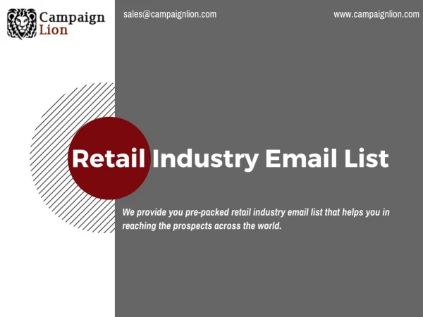 Retail Industry Email List | Retail Industry Executive Mailing Address