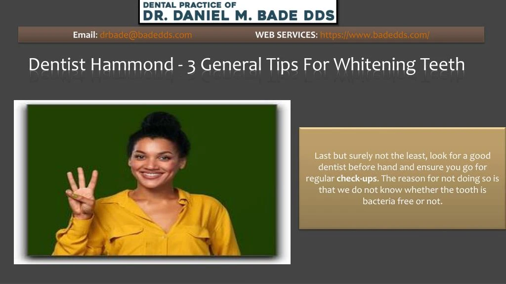 dentist hammond 3 general tips for whitening teeth
