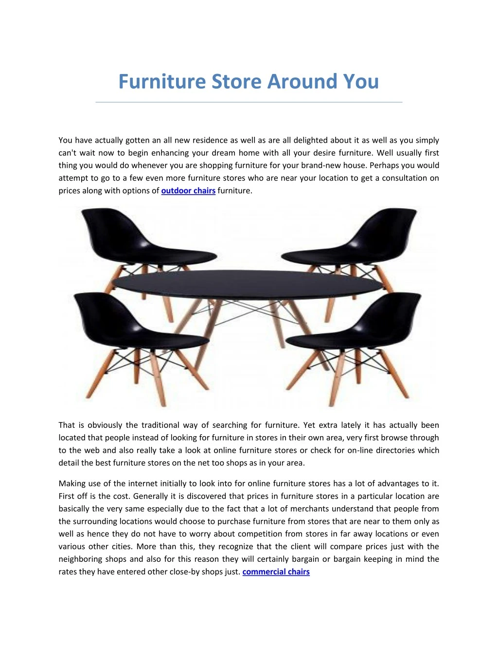 furniture store around you
