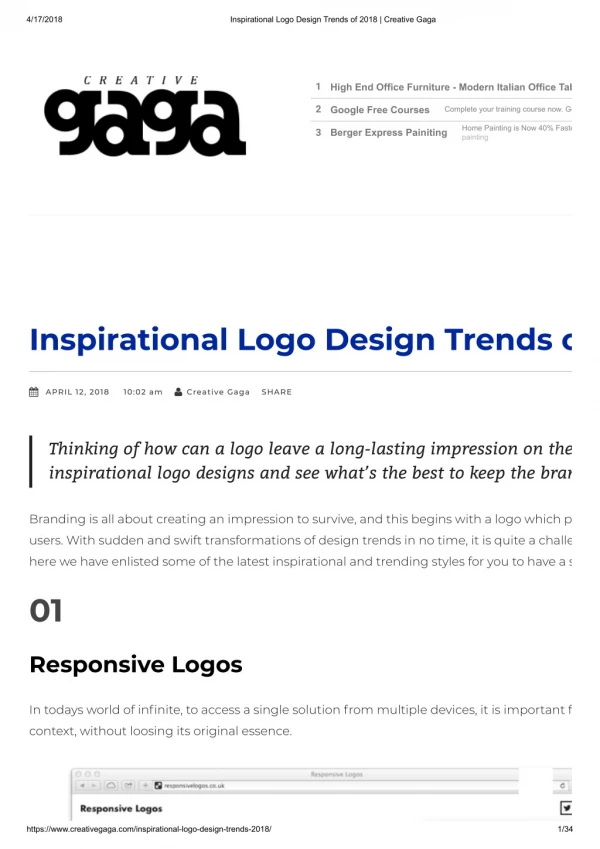 Inspirational logo design trends of 2018 creative gaga