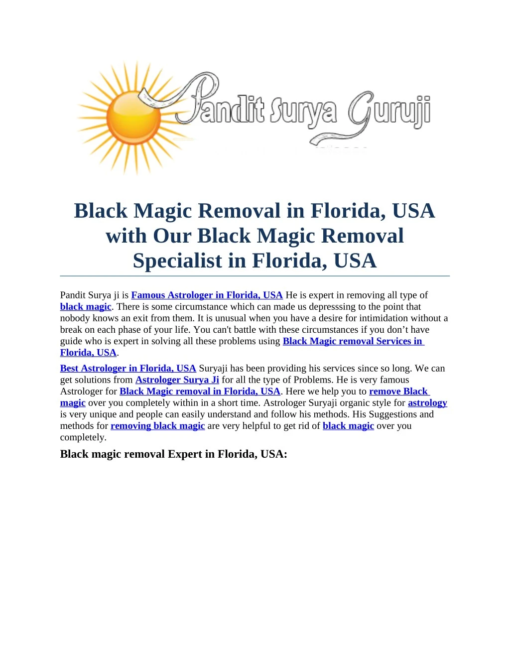 black magic removal in florida usa with our black