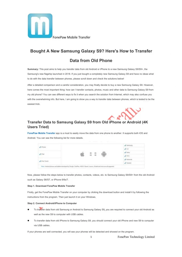 Bought A New Samsung Galaxy S9? Here's How to Transfer Data from Old Phone