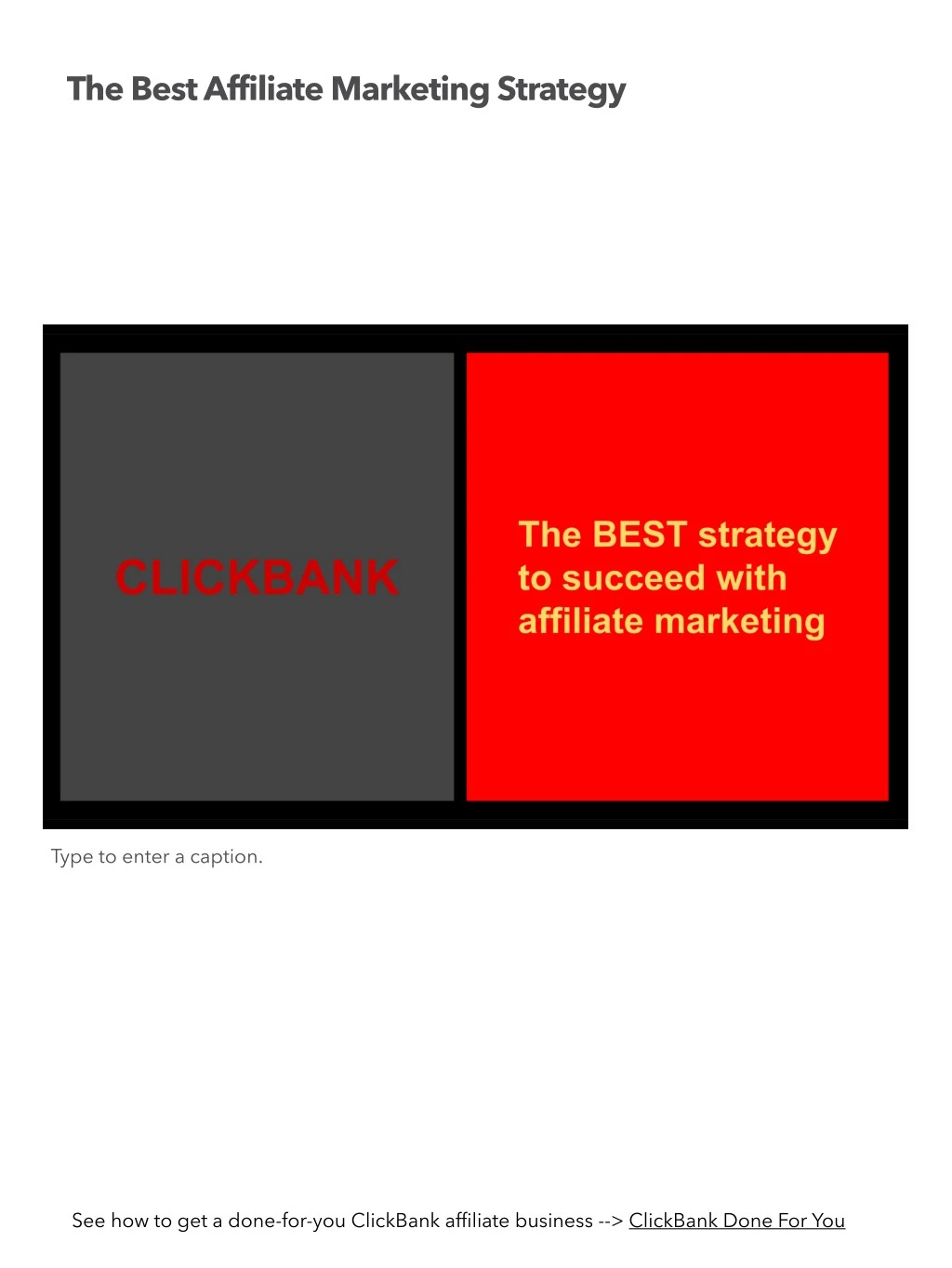 the best affiliate marketing strategy