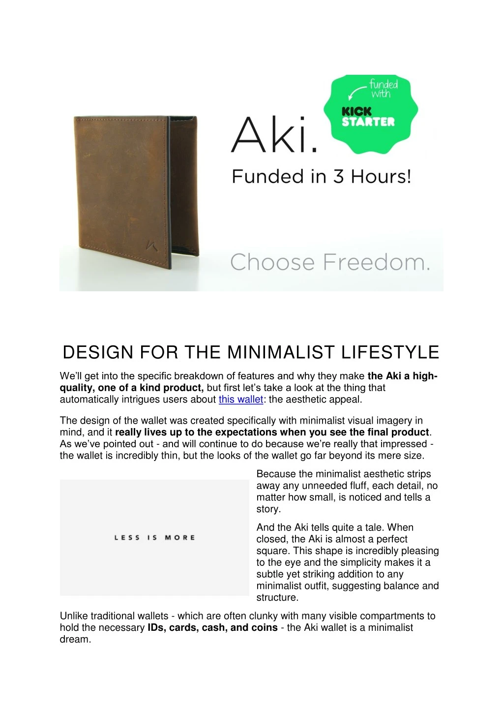 design for the minimalist lifestyle