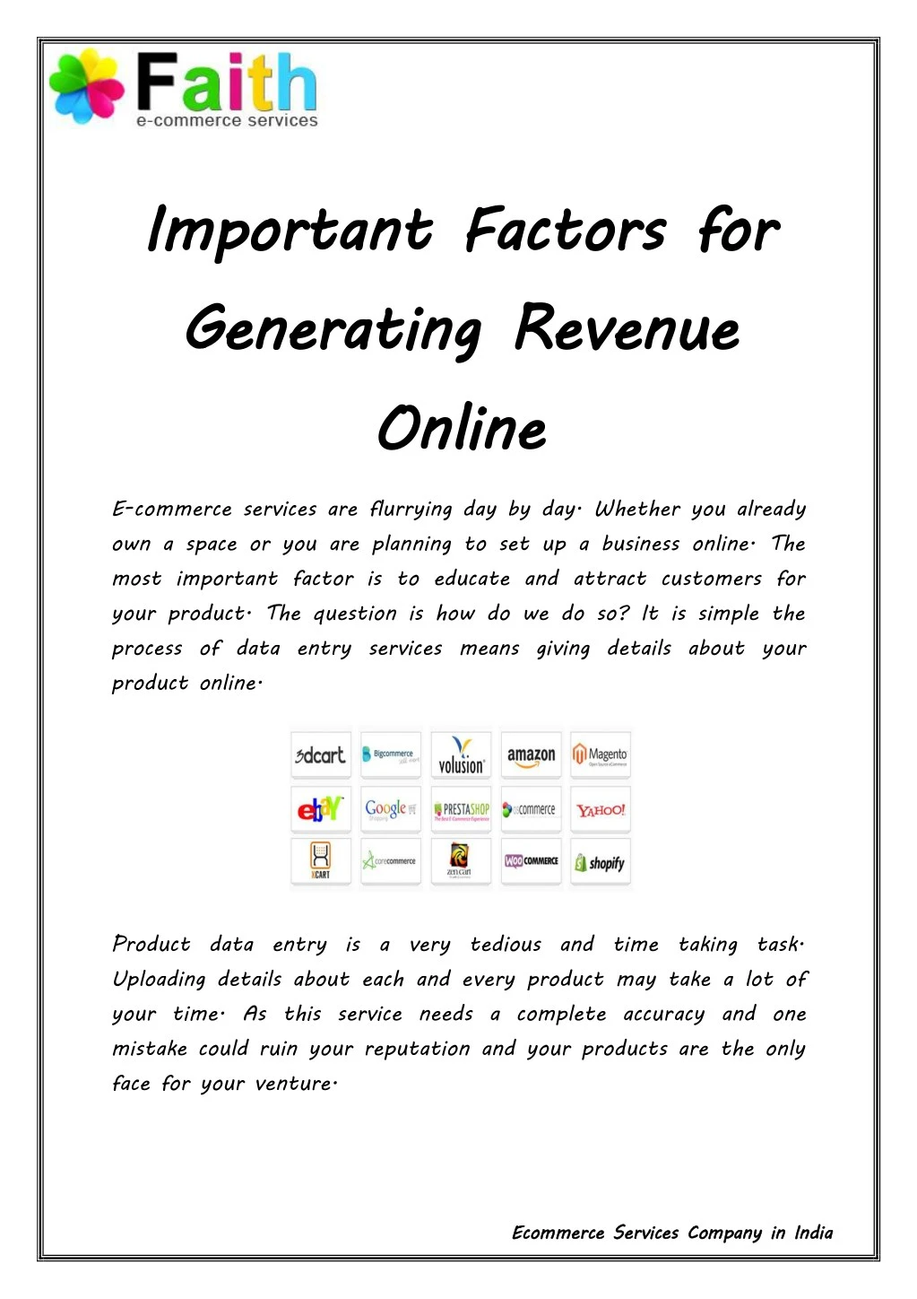 important generating revenue online