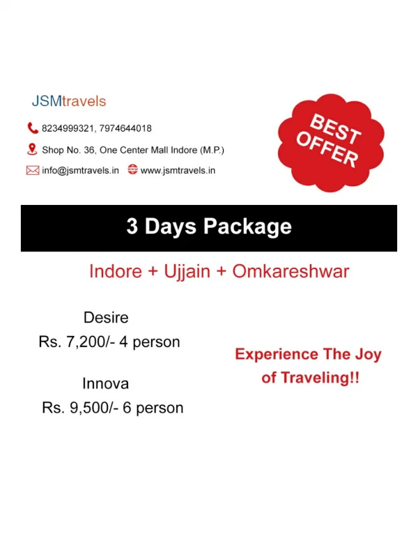Cheap Indore omkareshwar Tour Packages