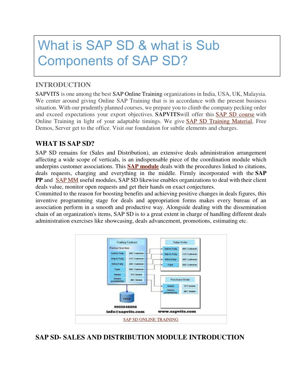 what is sap sd what is sub components of sap sd