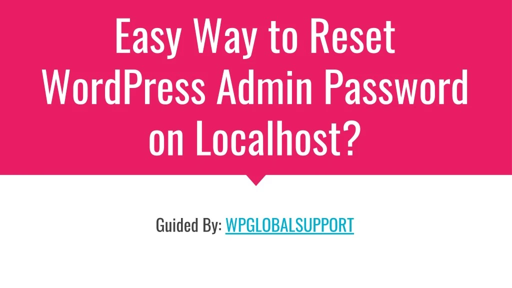 easy way to reset wordpress admin password