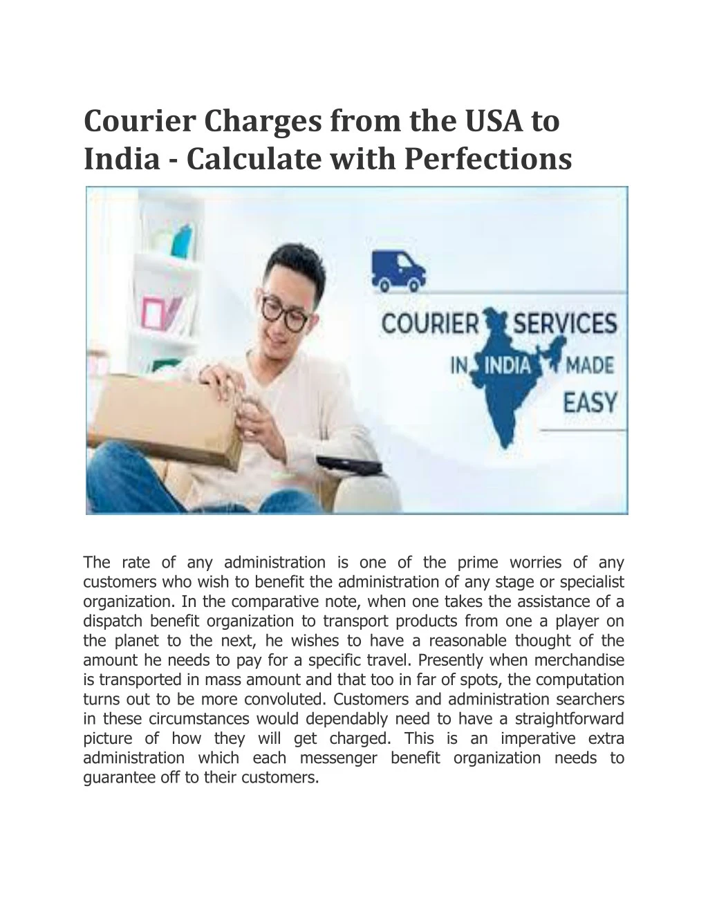courier charges from the usa to india calculate