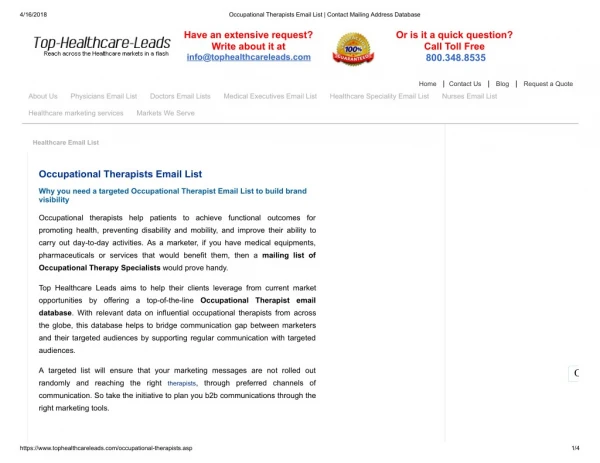 Occupational Therapists Email Database