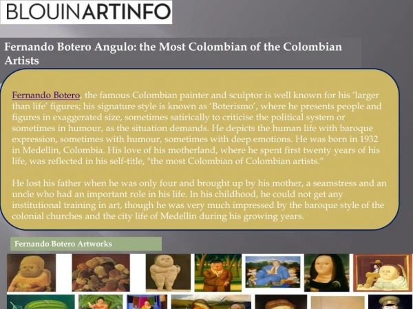 Fernando Botero Angulo: the Most Colombian of the Colombian Artists