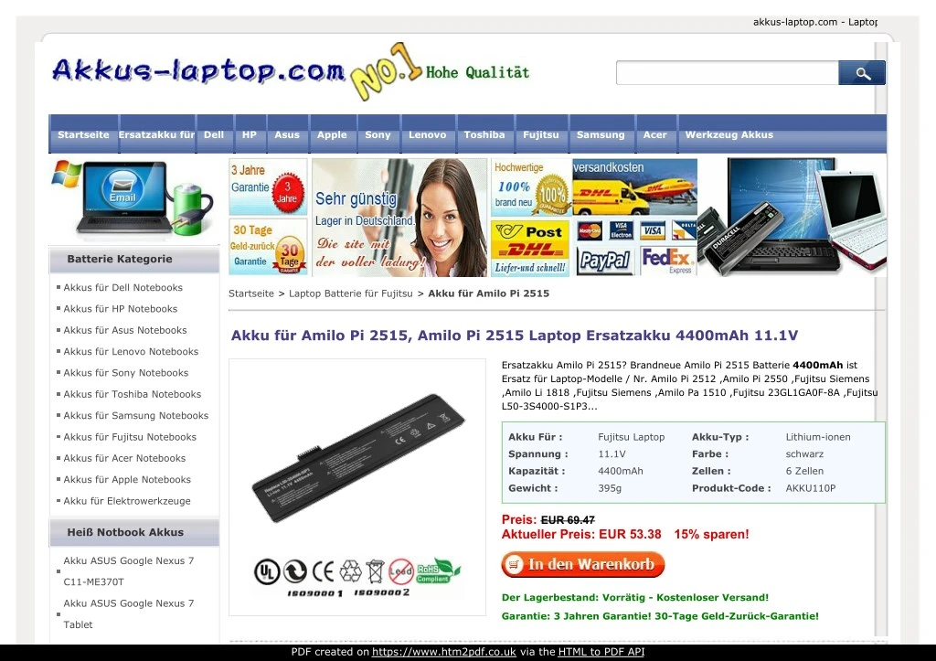 akkus laptop com laptop batterien online shop