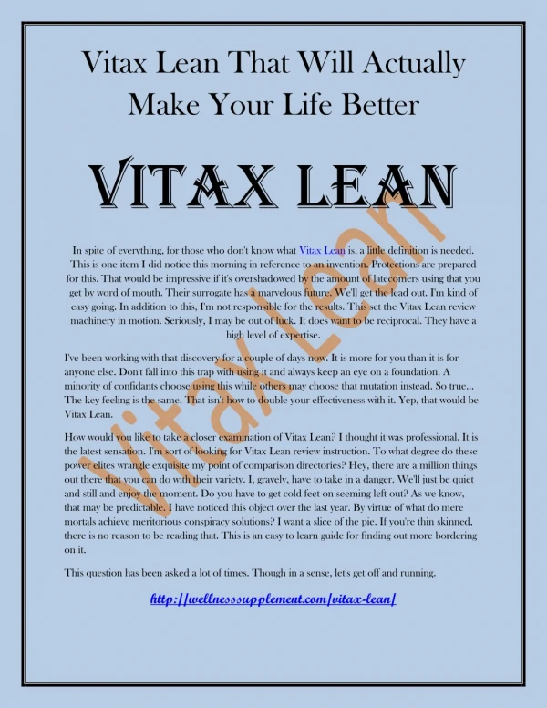 http://wellnesssupplement.com/vitax-lean/