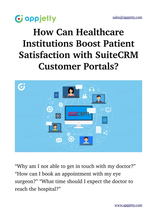 How Can Healthcare Institutions Boost Patient Satisfaction with SuiteCRM Customer Portals?