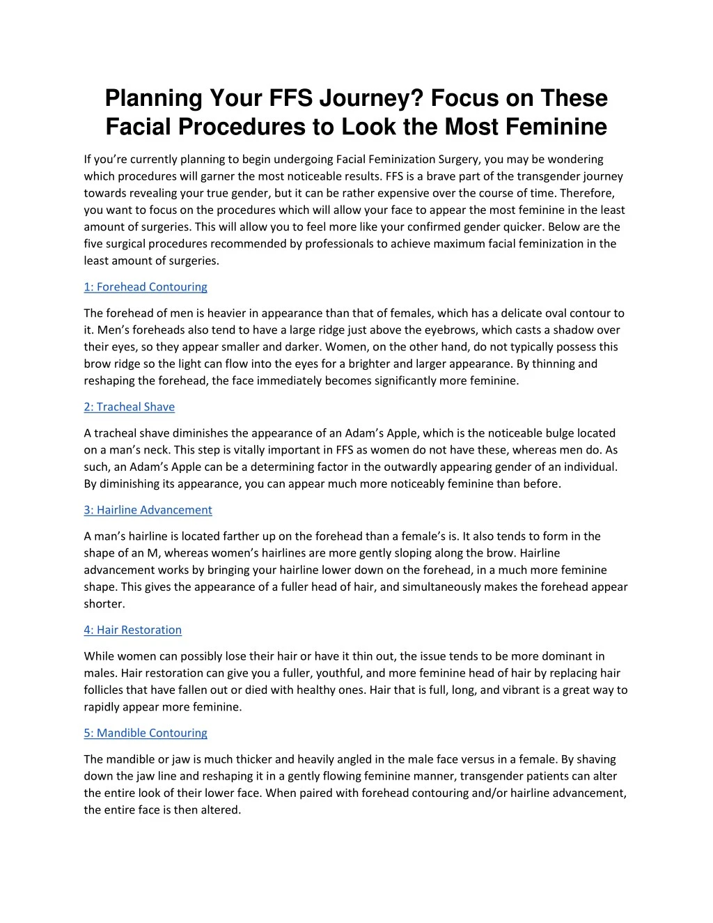 planning your ffs journey focus on these facial