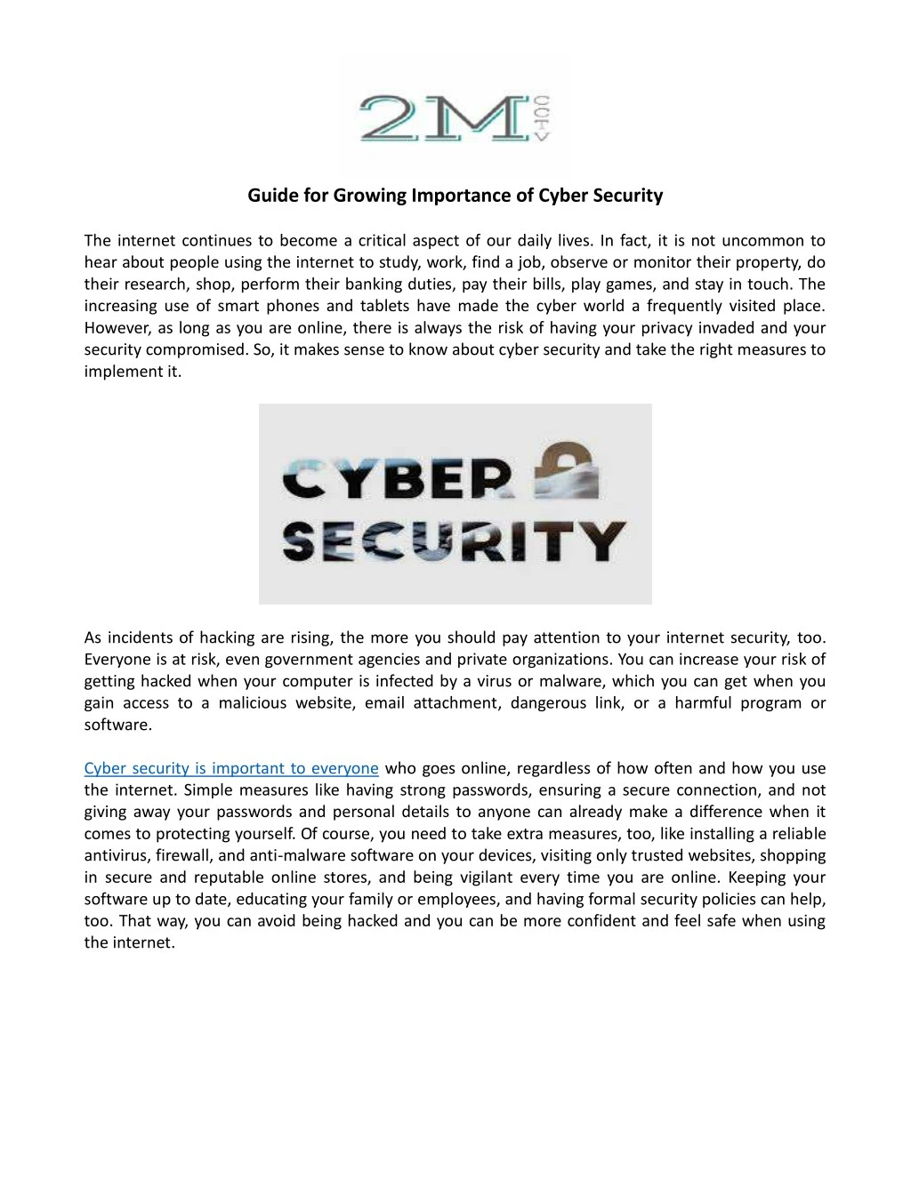 guide for growing importance of cyber security