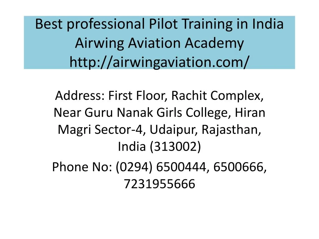 best professional pilot training in india airwing aviation academy http airwingaviation com