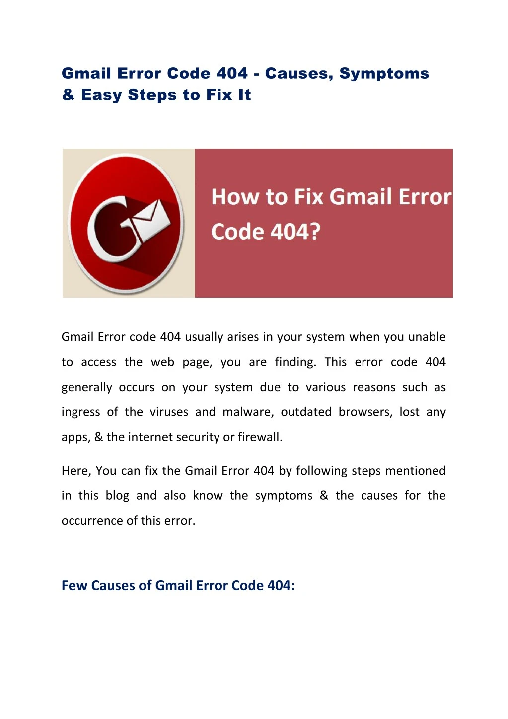 gmail error code 404 causes symptoms easy steps