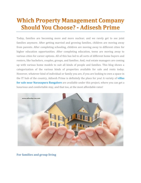 Which Property Management Company Should You Choose? - Adisesh Prime