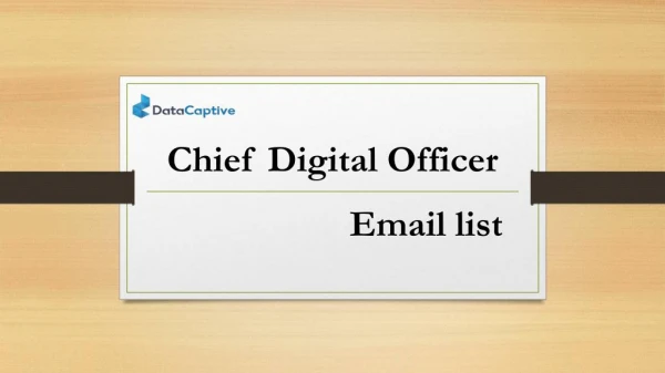 CDO Email List | CDO Email Addresses | CDO Mailing List | Datacaptive