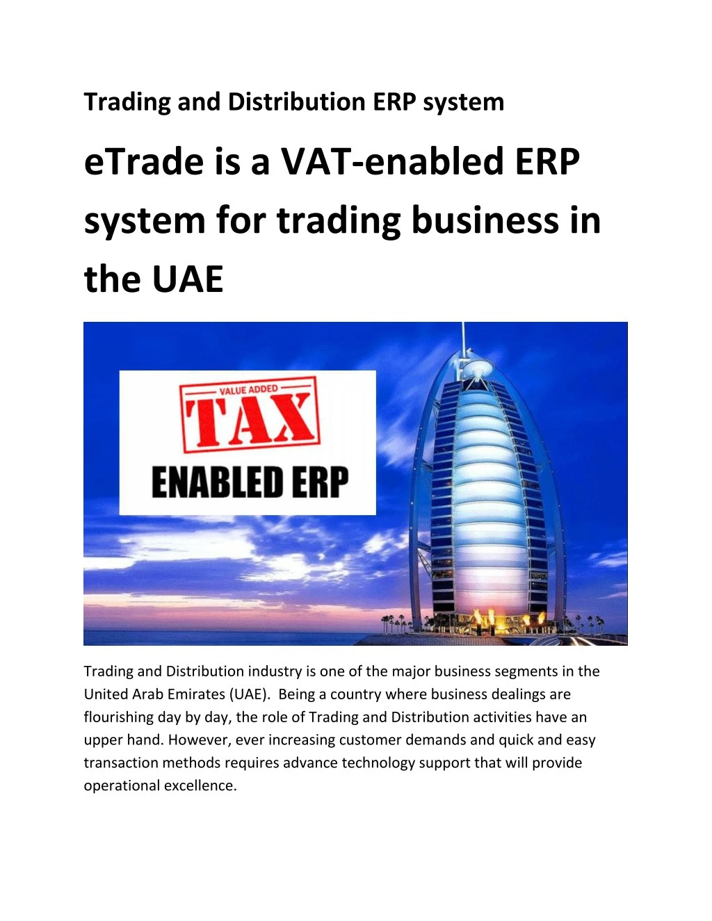 trading and distribution erp system