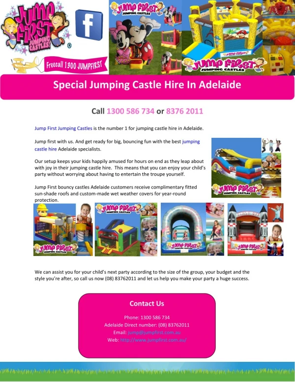 Special Jumping Castle Hire In Adelaide