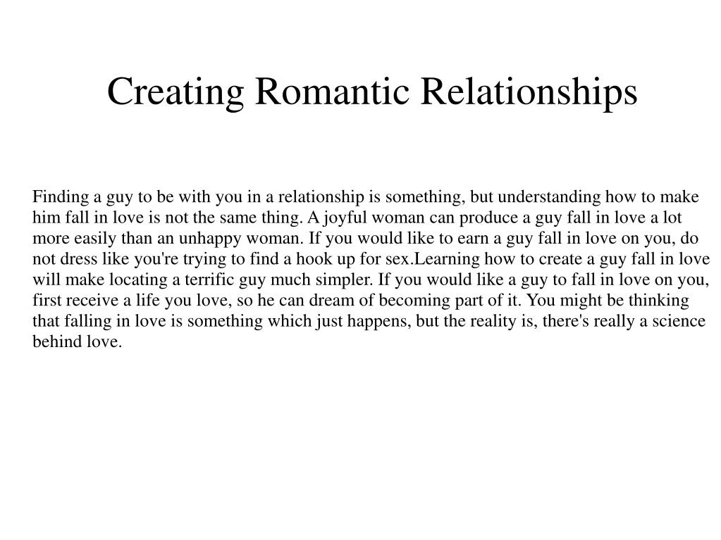 creating romantic relationships