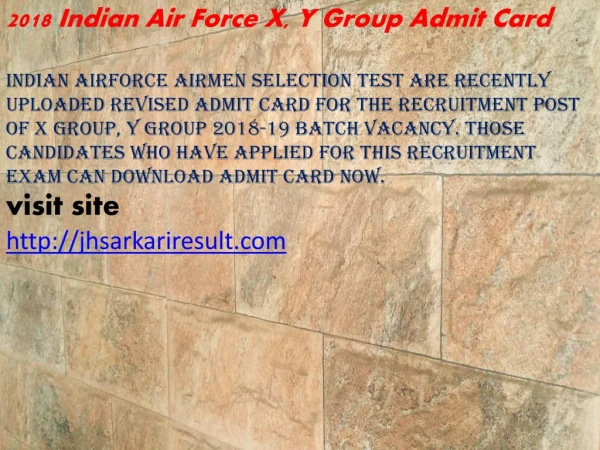 2018 Indian Air Force X, Y Group Admit Card