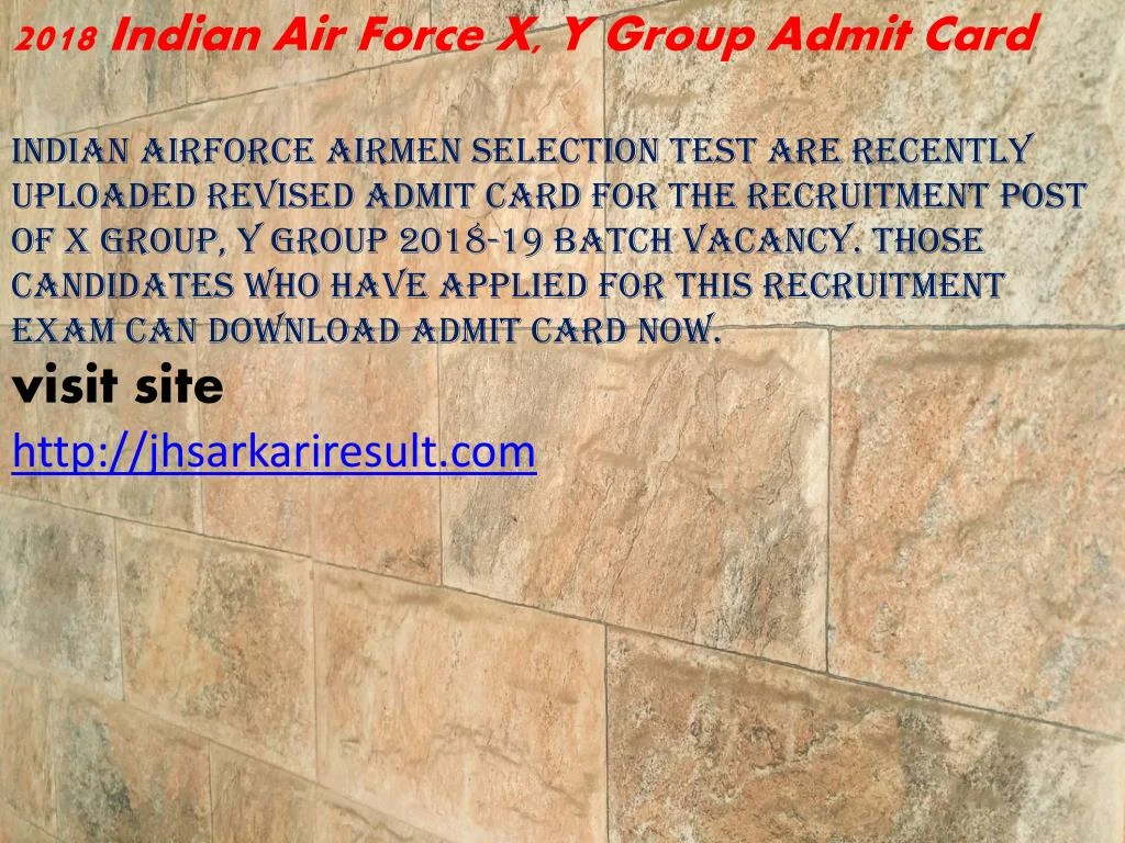 2018 indian air force x y group admit card