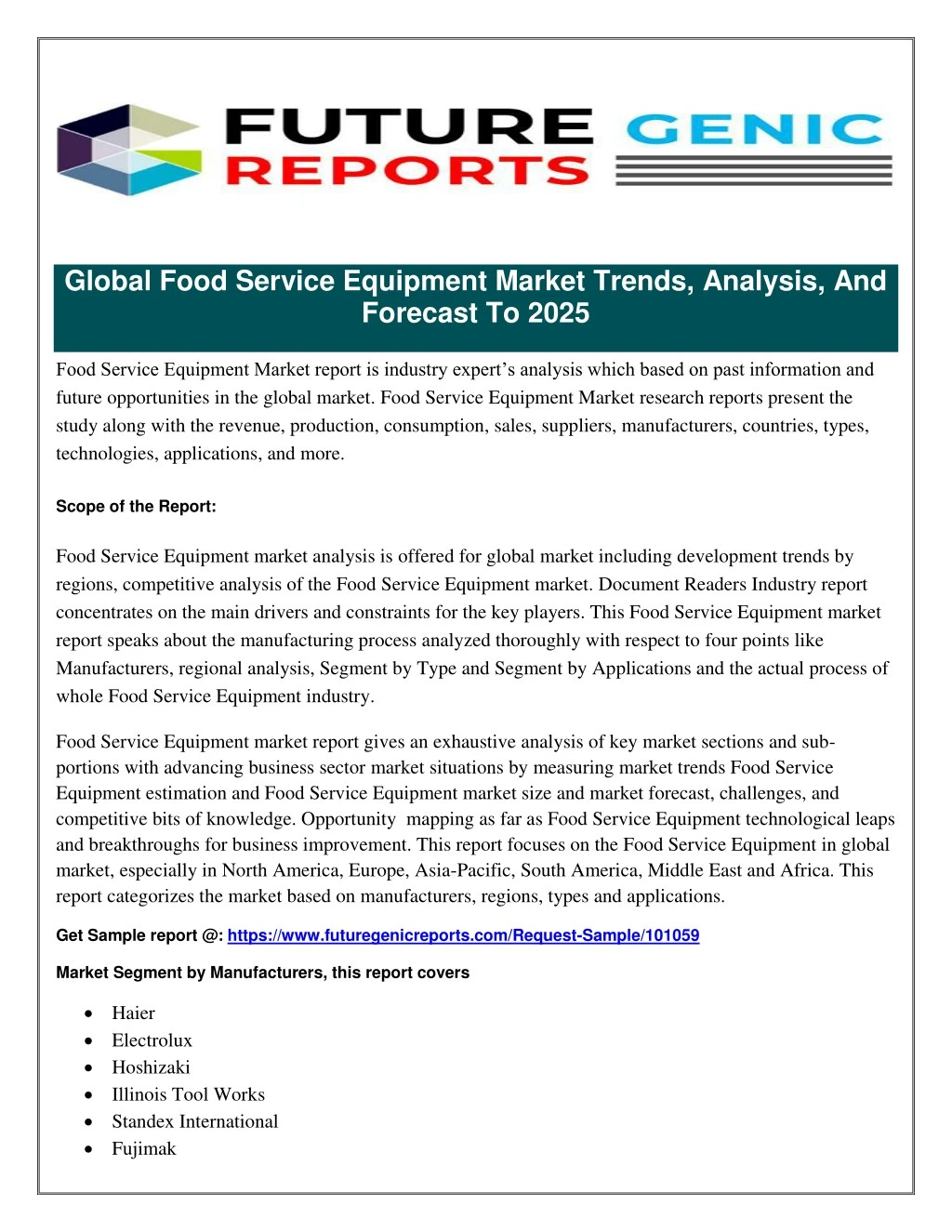 global food service equipment market trends