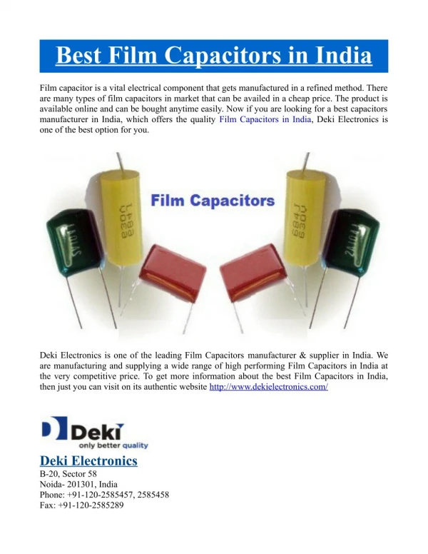 PPT - Best Film Capacitors PowerPoint Presentation, Free Download - ID ...