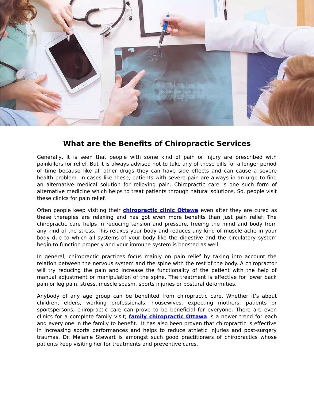 what are the benefits of chiropractic services