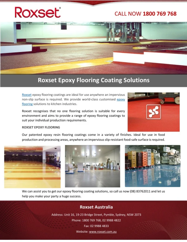 Roxset Epoxy Flooring Coating Solutions