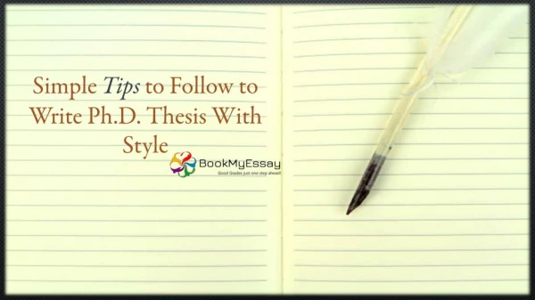 Students Should Follow Simple Tips for Thesis Writing
