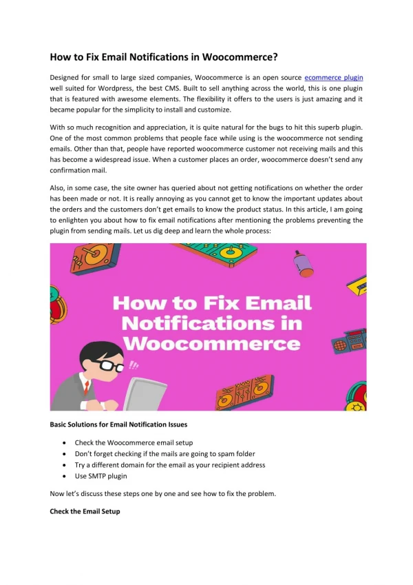 How to fix Email Notifications in Woocommerce?