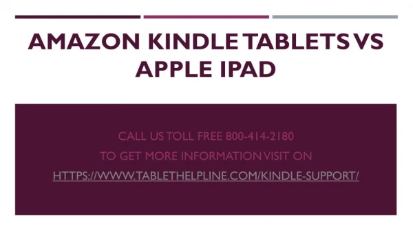 Amazon Kindle Tablets vs Apple iPad