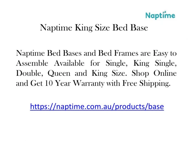 Naptime King Bed Base For Sale