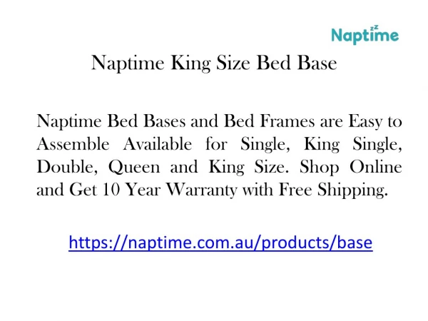 Naptime King Size Bed Base