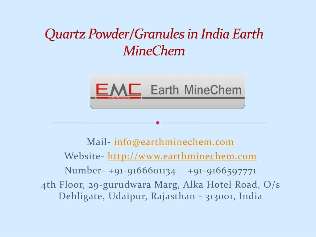 quartz powder granules in india earth minechem