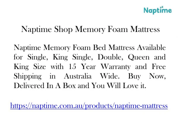 Naptime Mattress For Sale