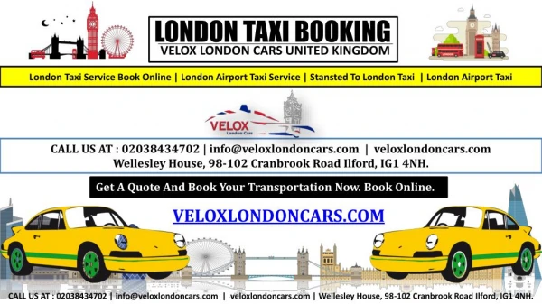 Book now your Taxi in London online - instant or prebooking