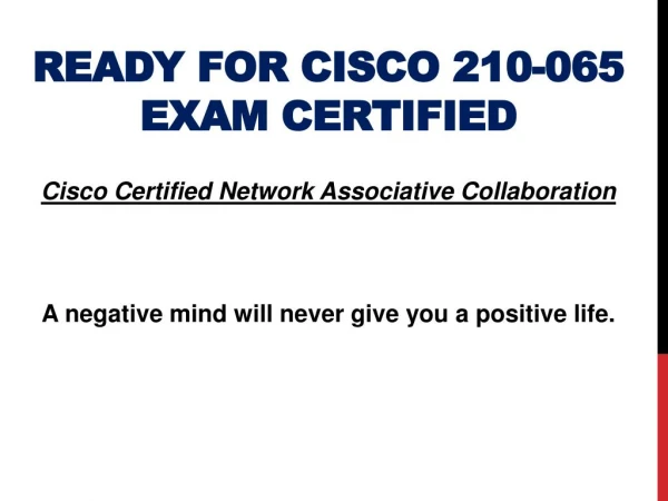 100% Verified and Real Cisco 210-065 Exam Dumps PDF | Prepare and Pass Cisco 210-065 Exam Easily