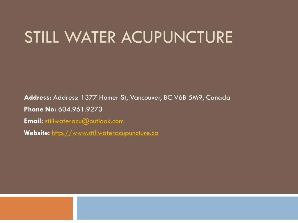 still water acupuncture
