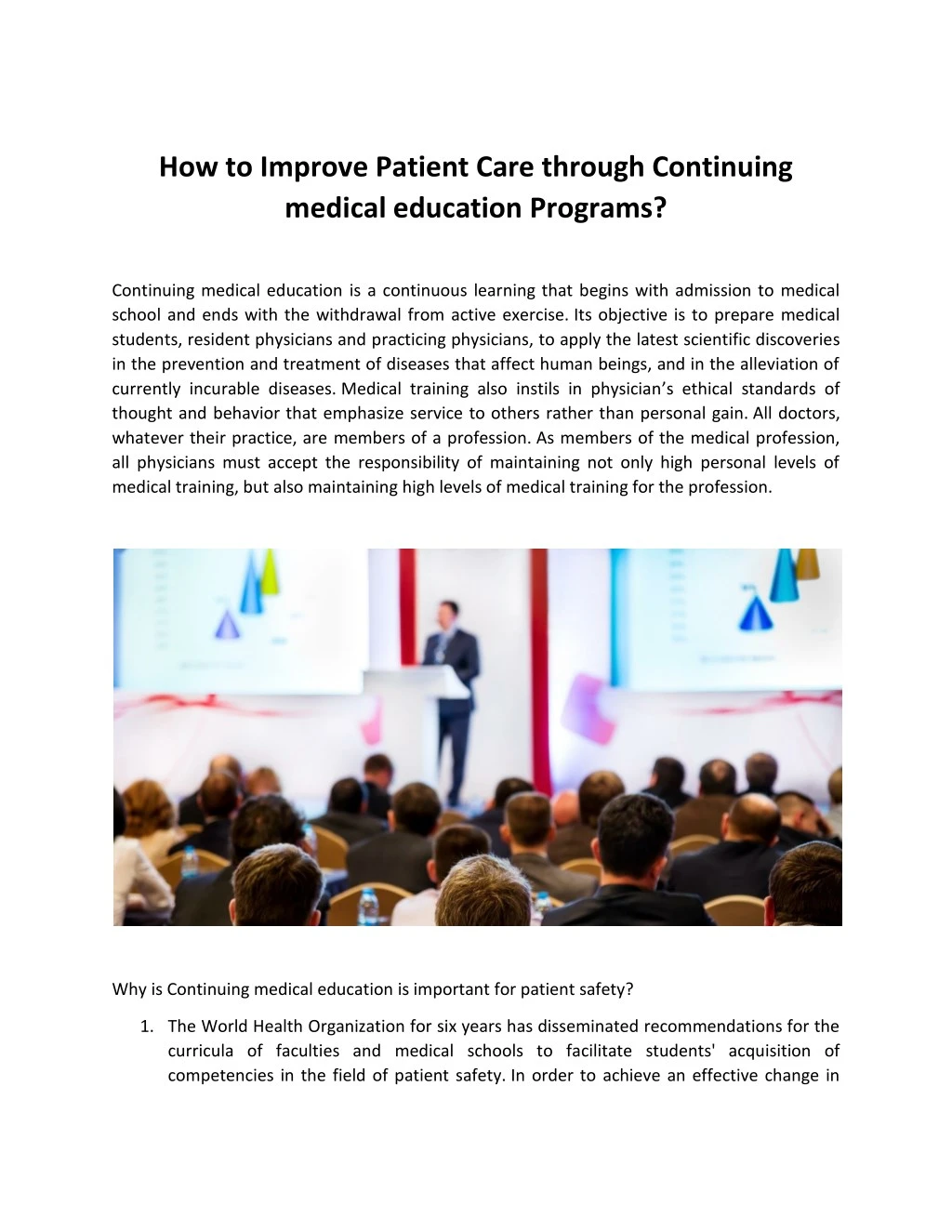 how to improve patient care through continuing