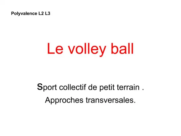 Le volley ball