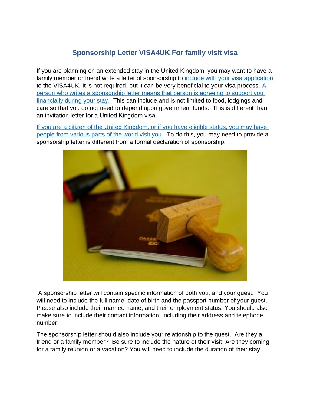 sponsorship letter visa4uk for family visit visa