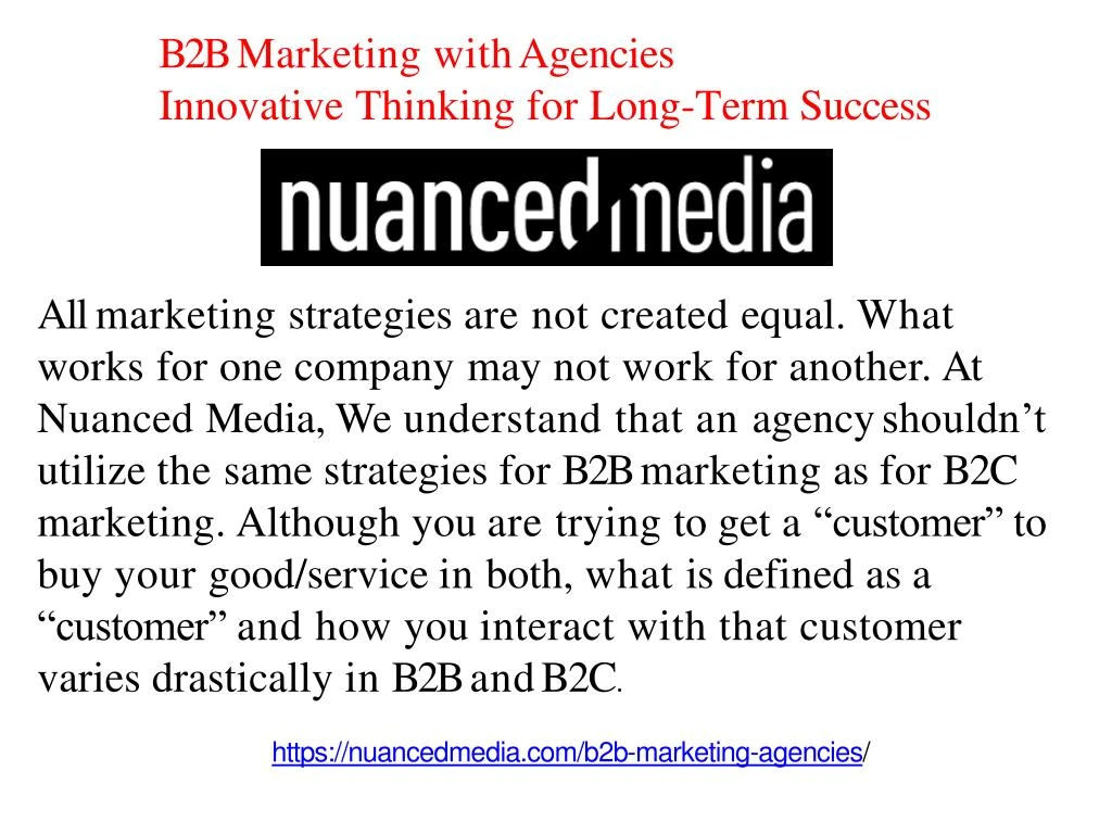 b2b marketing with agencies innovative thinking for long term success