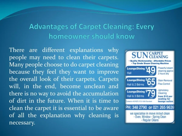 Advantages of Carpet Cleaning: Every homeowner should know