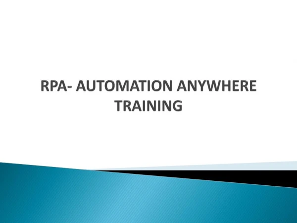 Rpa automation anywhere training in hyderabad