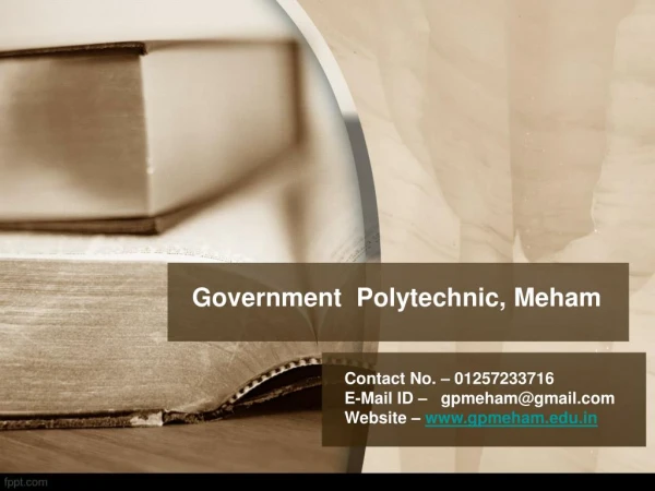 Government Haryana Polytechnic Admission 2018